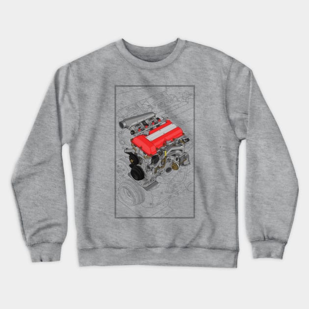 SR20 DET illustration Crewneck Sweatshirt by ArtyMotive